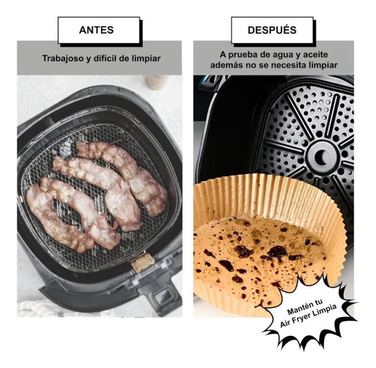 Papel Air Fryer 100 Pza 20cm Desechable Antiadherente Aire - Imagen 4