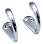 Gancho Para Ropa De Acero Para Pared Cromado X 2 Unidades