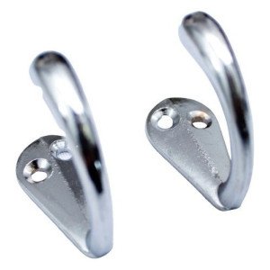 Gancho Para Ropa De Acero Para Pared Cromado X 2 Unidades