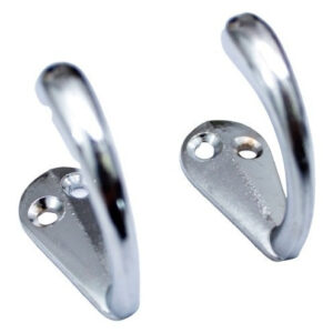 Gancho Para Ropa De Acero Para Pared Cromado X 2 Unidades