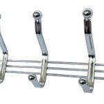 Perchero Metálico De Pared De Acero Inoxidable 5 Colgadores