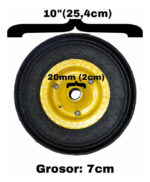 Rueda Caucho Para Carretilla Carrucha Macizo 10pLG - Imagen 4
