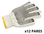 Guante Tela Pepita Doble Puntos Pvc X (12 Pares)