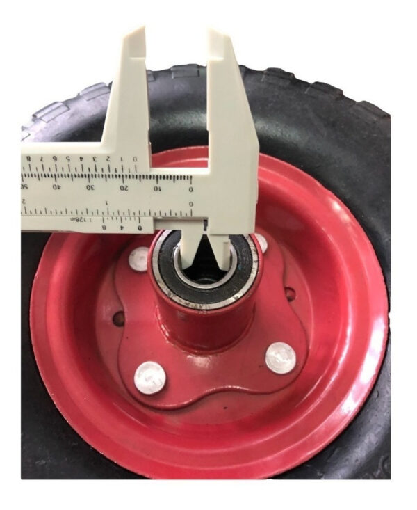 Rueda Caucho Maciza Carretilla Eje 16mm Con Rolinera D 10pLG - Imagen 2