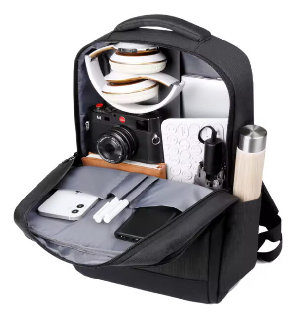 Bolso Mochila Morral Con Puerto Carga Usb Para Laptop Negro - Imagen 3