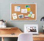 Pizarra Tablero De Corcho 90 X 60 Cm De Marco Metálico - Imagen 2