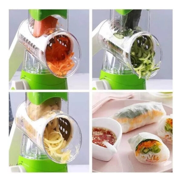 Rallador Rebanador Vegetales Queso 3 Cuchillas Dif Funciones - Imagen 2