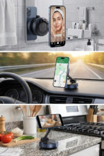 Base Celular Teléfono Soporte Magnético Carro Oficina Metal - Imagen 2