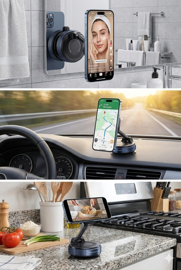 Base Celular Teléfono Soporte Magnético Carro Oficina Metal - Imagen 2