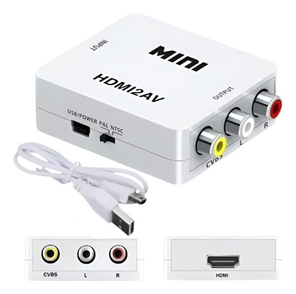 Conector Convertidor Adaptador Hdmi A Rca Av2hdmi 1080p - Imagen 1