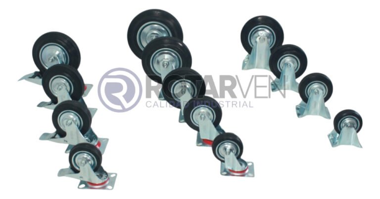 Rueda Continental Industrial Giratoria 6pLG Con Freno Y Base - Imagen 4