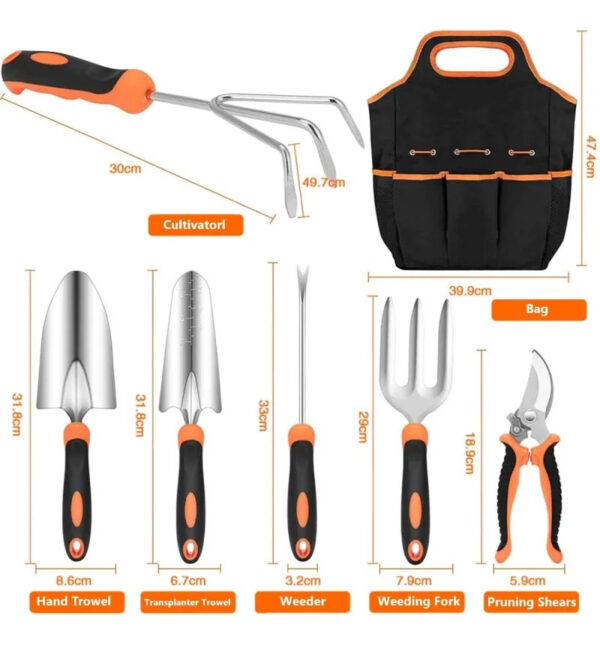 Kit Jardinería 10 Piezas Guantes Rodillera Herramienta Podar - Imagen 3