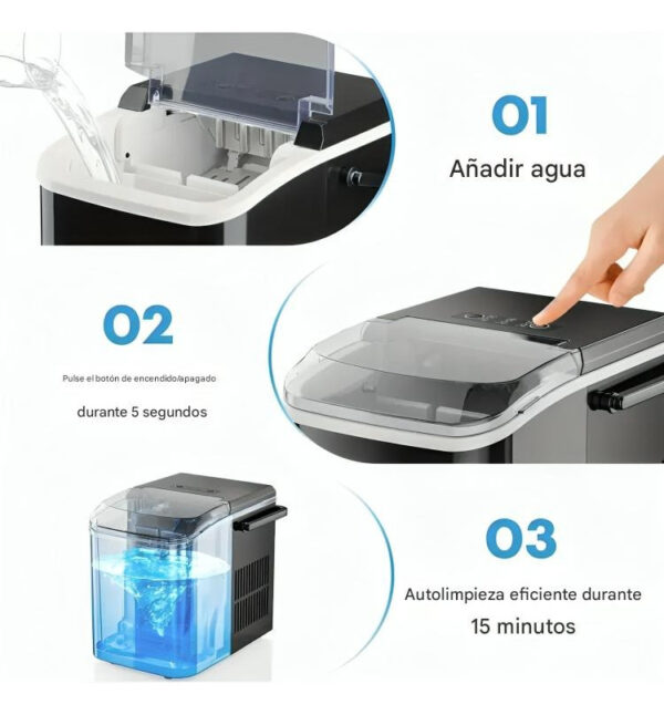 Máquina Hielo Fabricador Hielera 110v 125w 1.2 Litros Cómoda - Imagen 2