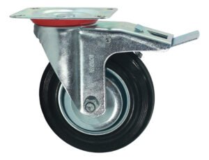 Rueda Continental Industrial Giratoria 6pLG Con Freno Y Base