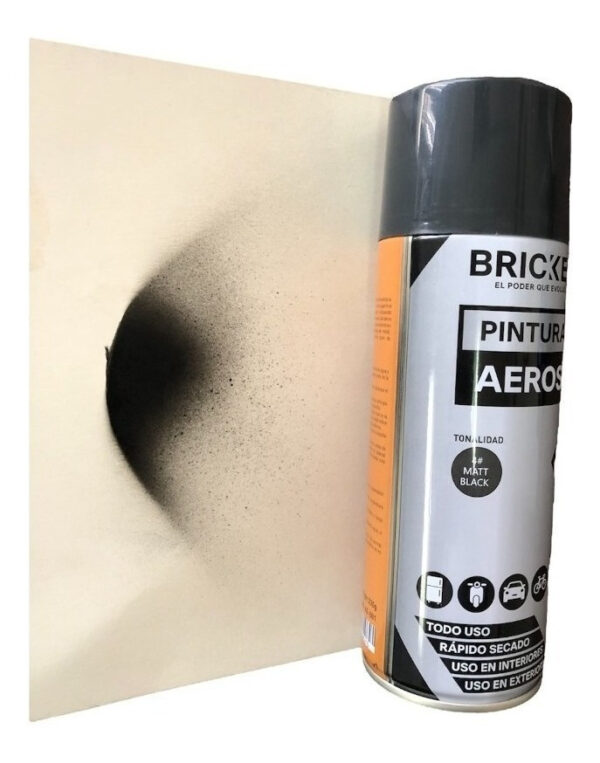 Pintura En Spray Aerosol 450ml Color Negro Mate - Imagen 2