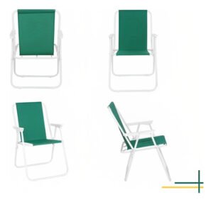 Silla Playera Grande Plegable Metálica Playa Camping - Imagen 5