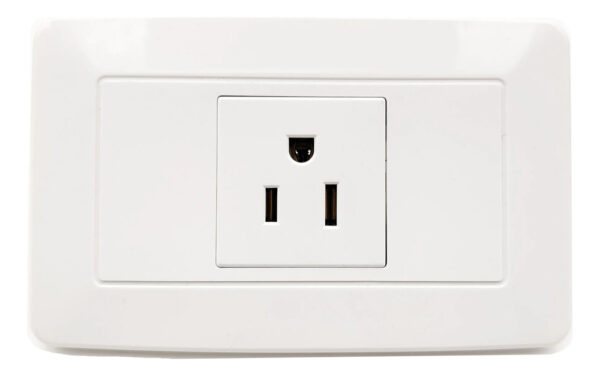 Toma Corriente Sencillo Blanco Polarizado Con Tornillos Ccs - Imagen 1