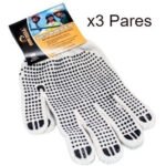 Guante Tela Pepita Doble Puntos Pvc X (3 Pares)