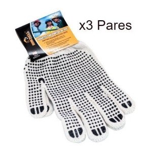 Guante Tela Pepita Doble Puntos Pvc X (3 Pares)