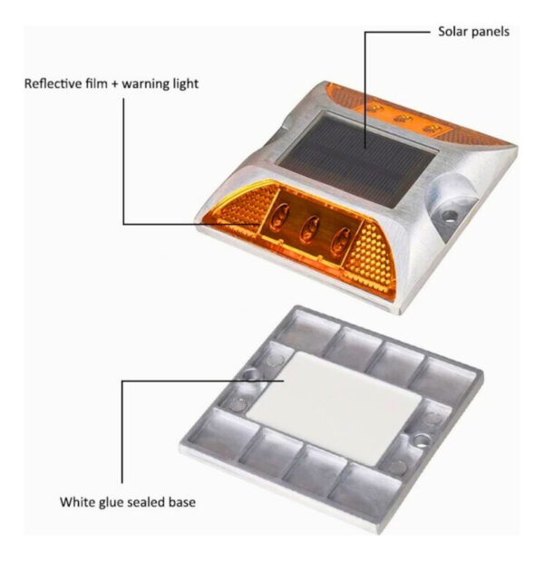 Ojos Gato Tacha Remate Reflectivo Led Vial Sin Panel Solar - Imagen 4