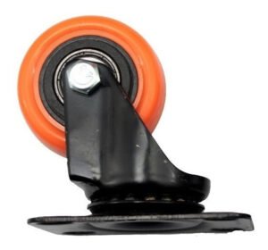 Rueda Giratoria Industrial 40mm Nylon Naranja Base Metálica - Imagen 2