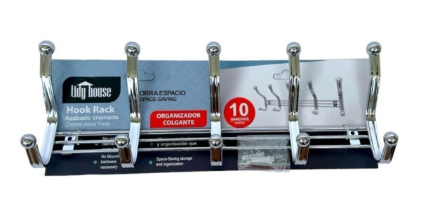 Perchero Metálico De Pared De Acero Inoxidable 5 Colgadores - Imagen 2