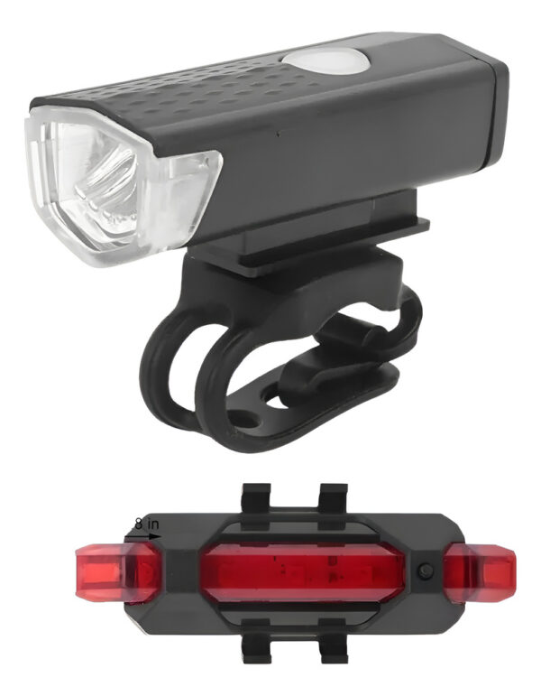 Kit Linterna Luces Luz Led Para Bicicleta Recargable Usb - Imagen 5