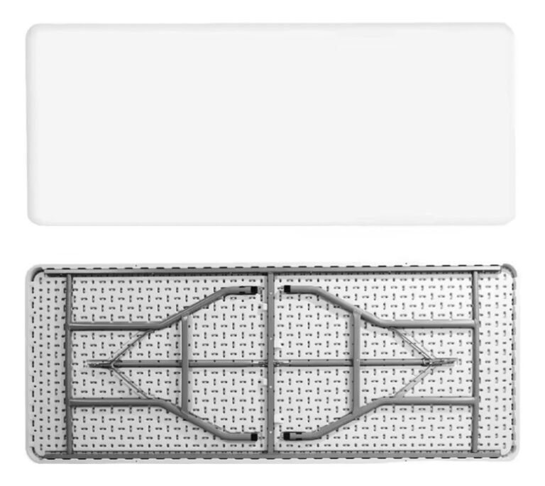 Mesa Rectangular Plegable Portátil Resistente 74x76x183 Cm - Imagen 3