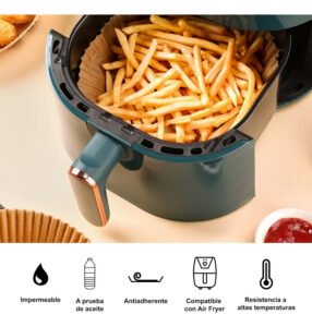 Papel Air Fryer 100 Pza 20cm Desechable Antiadherente Aire - Imagen 3