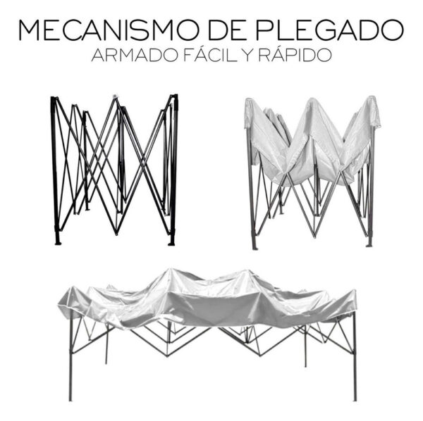 Toldo Plegable Lona Impermeable Carpa 2x2 Metros - Imagen 4