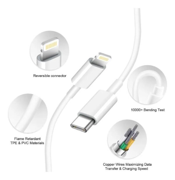 Cargador Original iPhone Cable Y Adaptador Tipo C Lightning - Imagen 2