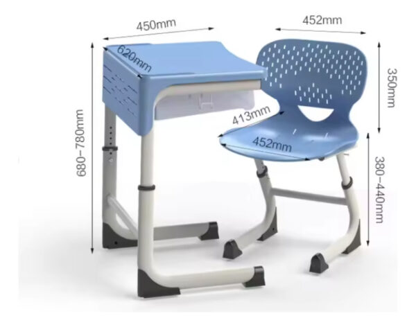 Pupitre Set Mesa Y Silla Para Niños Aula Muebles Escolares - Imagen 3