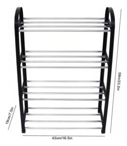Zapatera Organizador 4 Niveles Metálica Armable 12 Pares - Imagen 2