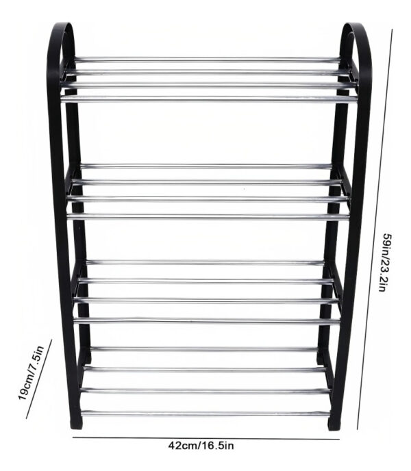 Zapatera Organizador 4 Niveles Metálica Armable 12 Pares - Imagen 2
