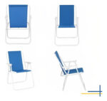 Silla Playera Grande Plegable Metálica Playa Camping - Imagen 7