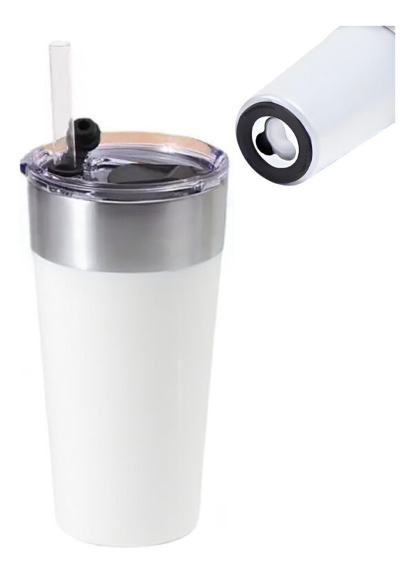 Vaso Térmico Cooler Cervecero Con Destapador Y Pitillo 20oz - Imagen 1