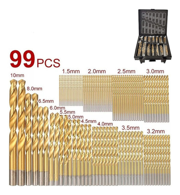 Kit Juego Set Mechas Brocas Para Taladro Multiuso 99 Piezas - Imagen 5