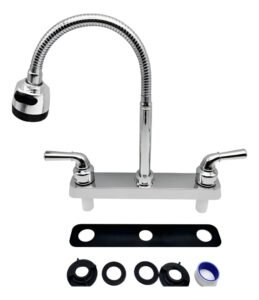 Grifo Llave Fregadero Lavaplato Cocina Acero Doble Mando - Imagen 2