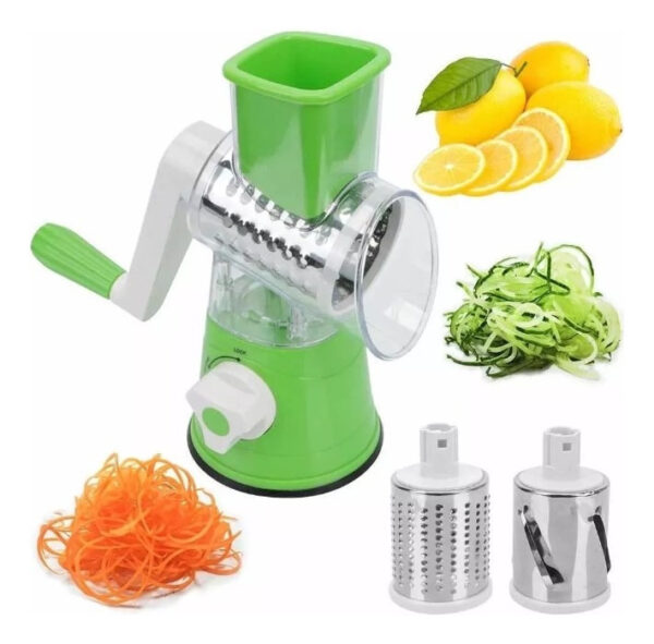 Rallador Rebanador Vegetales Queso 3 Cuchillas Dif Funciones - Imagen 1