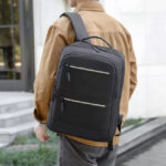 Bolso Mochila Morral Con Puerto Carga Usb Para Laptop Negro - Imagen 5