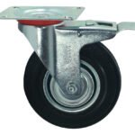 Rueda Continental Industrial Giratoria 5pLG Con Freno Y Base