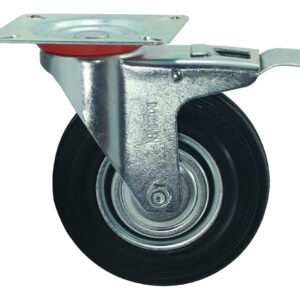 Rueda Continental Industrial Giratoria 5pLG Con Freno Y Base