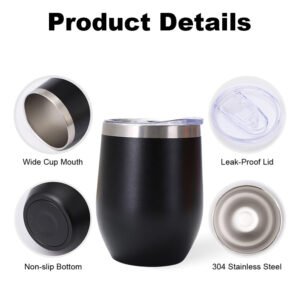 Vaso Térmico Cooler Vino Copa Termo 12 Oz Acero Inoxidable - Imagen 7