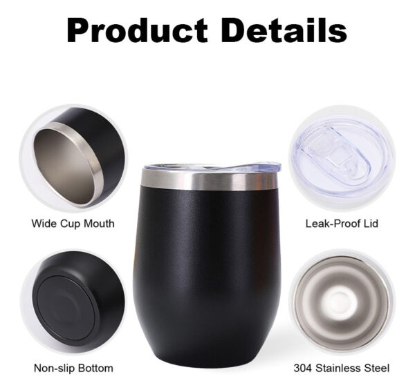 Vaso Térmico Cooler Vino Copa Termo 12 Oz Acero Inoxidable - Imagen 7