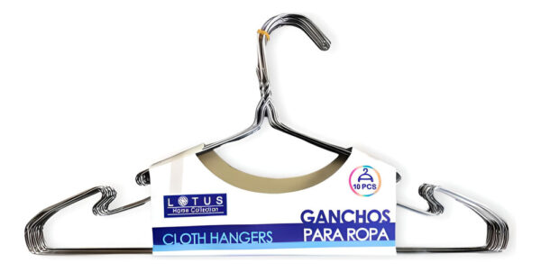 Ganchos De Ropa Perchas Metálicas Con Agarre 10 Und. - Imagen 1