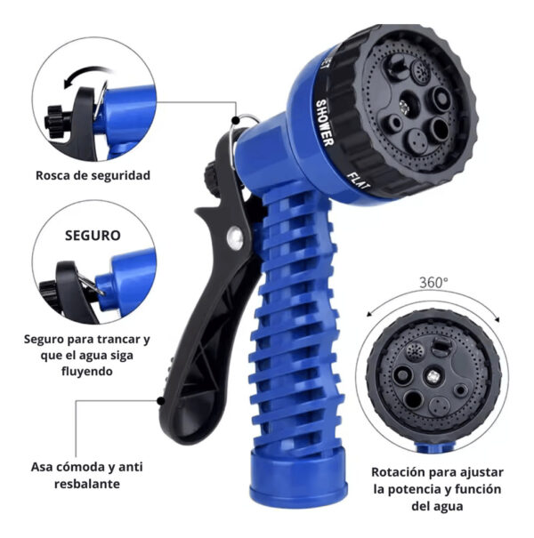 Pistola Cabezal De Riego Para Manguera Varios Modos De 1/2 - Imagen 2
