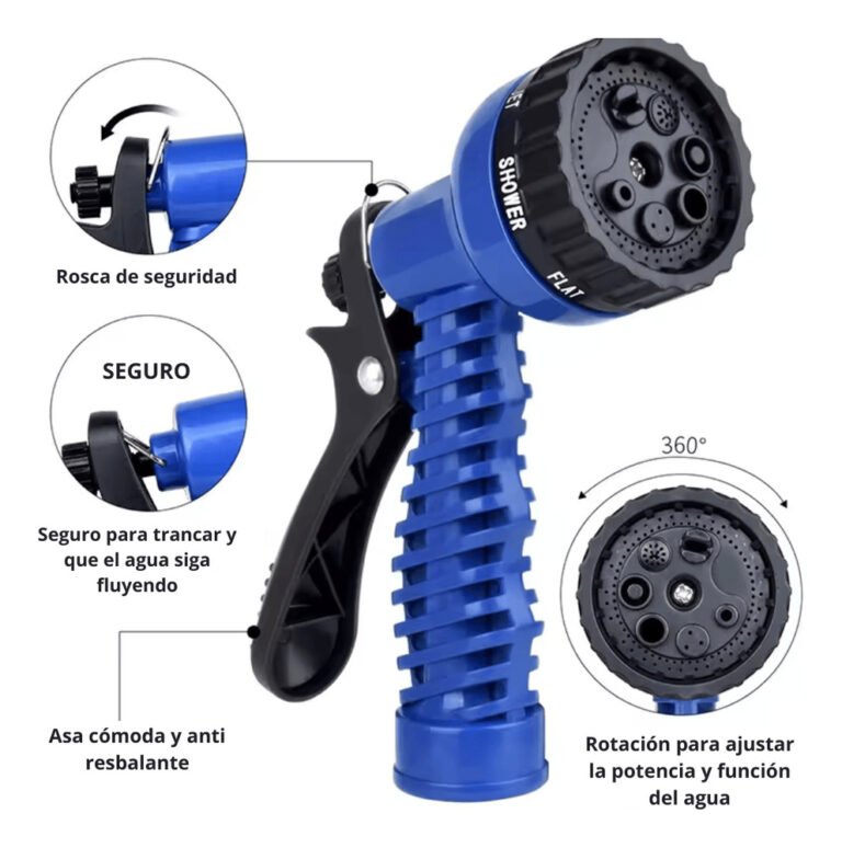 Pistola Cabezal De Riego Para Manguera Varios Modos De 1/2 - Imagen 2
