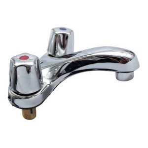 Griferia Grifo Llave Para Lavamano Doble Mando Acero