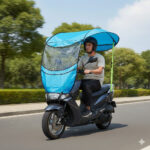 Techo Plegable Moto Impermeable Visor Fibra Tela Hierro - Imagen 2