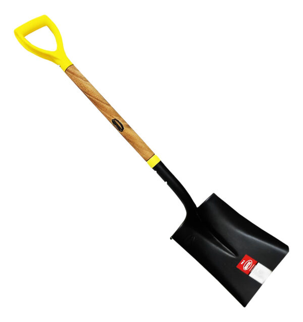 Pala Punta Cuadrada Metálica Mango Plástico Cabo Madera - Imagen 1